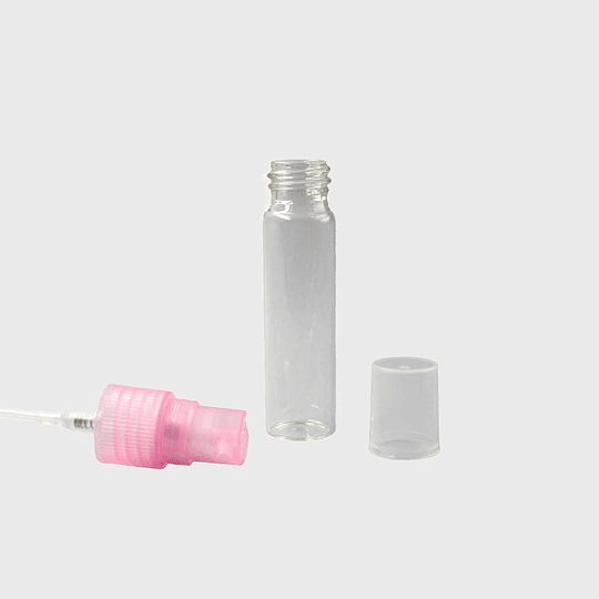 10x DS_FRASCO PERFUMERO VIDRIO 15ML C/SPRAY ROSA FRC1025