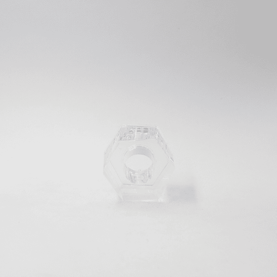 10x TAPA ENGRIMPAR 15MM HEXAGONAL TRANPARENTE TAP1092