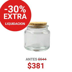FRASCO TAPA CORCHO 90 ML COLOR TRANSPARENTE - FRC1255