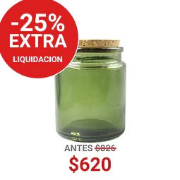 FRASCO TAPA CORCHO 200 ML COLOR VERDE - FRC1256