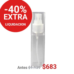 FRASCO PERFUMERO ACRILICO C/SPRAY TRANSPARENTE 50ML - FRC1114