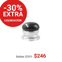 FRASCO ACRILICO 10ML TRANSPARENTE CAP/NEGRO - FRC1041