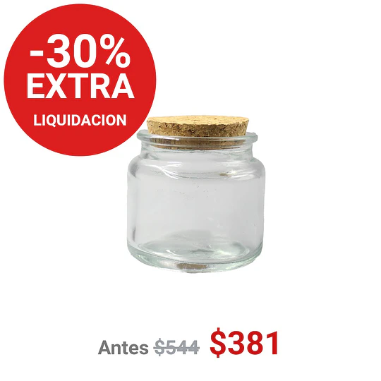 FRASCO TAPA CORCHO 90 ML COLOR TRANSPARENTE - FRC1255