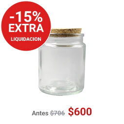 FRASCO TAPA CORCHO 200 ML COLOR TRANSPARENTE - FRC1258