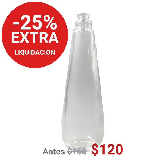 BOTELLA VIDRIO CONICA GRIM 110ML TRANSPARENTE 15MM - BOV3006