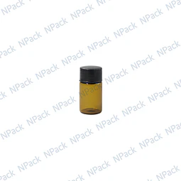BOTELLA VIDRIO CAFE 3ML TAPA NEGRA - BOT0072