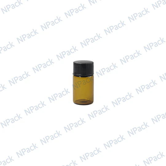 BOTELLA VIDRIO CAFE 3ML TAPA NEGRA - BOT0072
