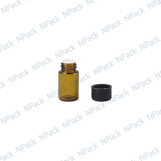 BOTELLA VIDRIO CAFE 3ML TAPA NEGRA - BOT0072