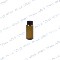 BOTELLA VIDRIO CAFE 6ML TAPA NEGRA - BOT0073
