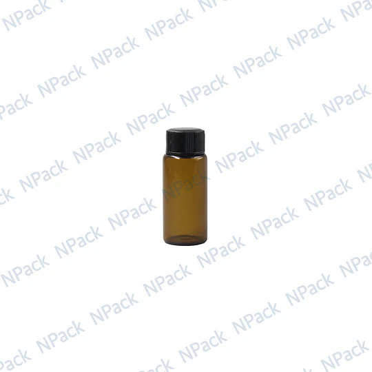BOTELLA VIDRIO CAFE 6ML TAPA NEGRA - BOT0073