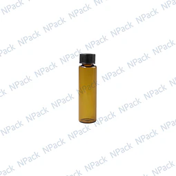 BOTELLA VIDRIO CAFE 10ML TAPA NEGRA - BOT0074