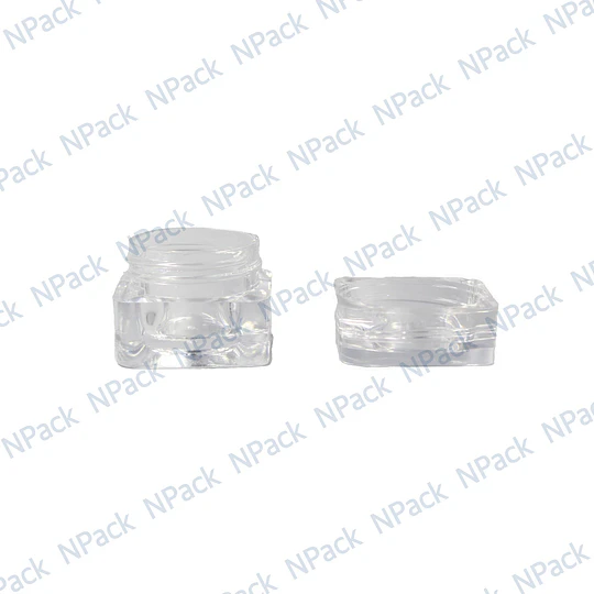 FRASCO ACRILICO 5ML CUADRADO TRANSPARENTE B&C - FRC1034