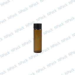 BOTELLA VIDRIO CAFE 6ML TAPA NEGRA  - BOV0018