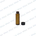 BOTELLA VIDRIO CAFE 6ML TAPA NEGRA  - BOV0018