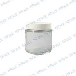FRASCO VIDRIO 100 ML T/BLANCA LINEA PLATEADA - FRC1230