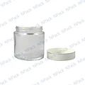 FRASCO VIDRIO 100 ML T/BLANCA LINEA PLATEADA - FRC1230