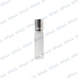 FRASCO ROLL ON 10ML TRANSPARENTE CON TAPA ALUM - FRC1156