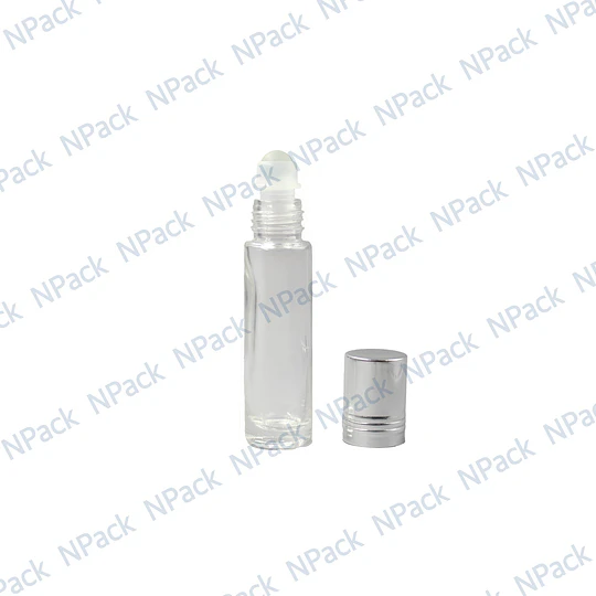 FRASCO ROLL ON 10ML TRANSPARENTE CON TAPA ALUM - FRC1156