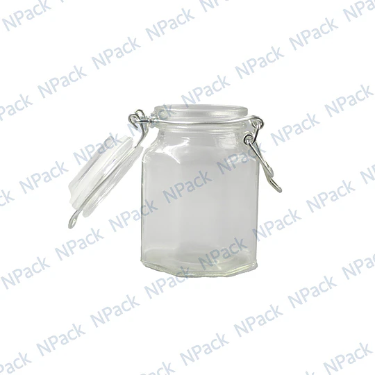 FRASCO VIDRIO TRANSPARENTE 100ML HEXAGONAL - FRV0001