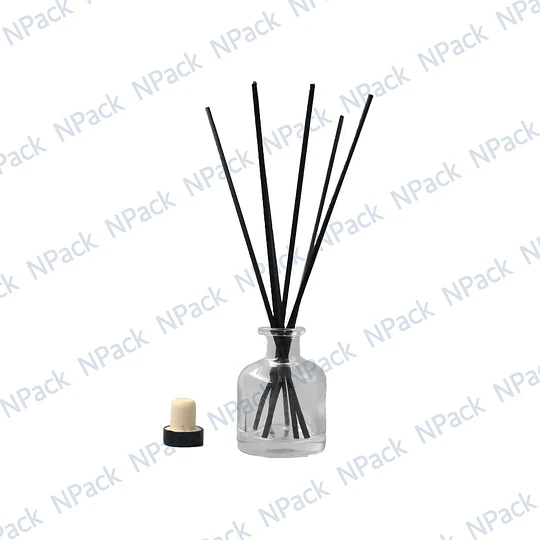 FRASCO MIKADO TRANS 50 ML 10 VARILLAS NEGRO - FRM0007