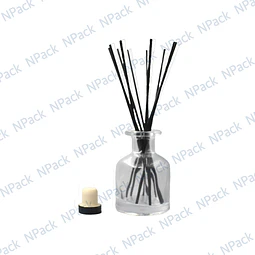 FRASCO MIKADO TRANS 150 ML 10 VARILLAS NEGRO - FRM0009