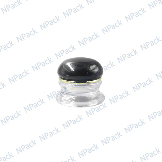 FRASCO ACRILICO 10ML TRANSPARENTE CAP/NEGRO - FRC1041