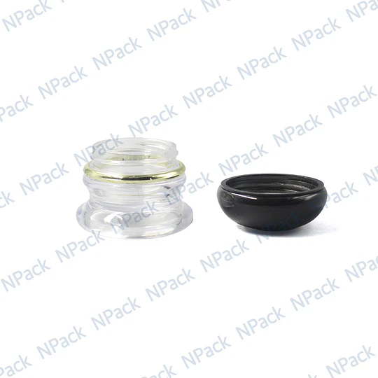 FRASCO ACRILICO 10ML TRANSPARENTE CAP/NEGRO - FRC1041