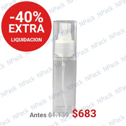 FRASCO PERFUMERO ACRILICO C/SPRAY TRANSPARENTE 50ML - FRC1114