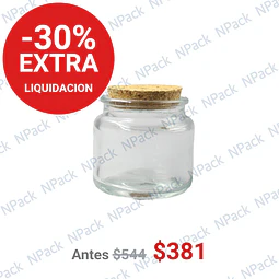 FRASCO TAPA CORCHO 90 ML COLOR TRANSPARENTE - FRC1255