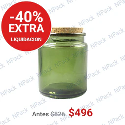 FRASCO TAPA CORCHO 200 ML COLOR VERDE - FRC1256