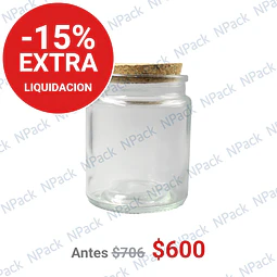 FRASCO TAPA CORCHO 200 ML COLOR TRANSPARENTE - FRC1258