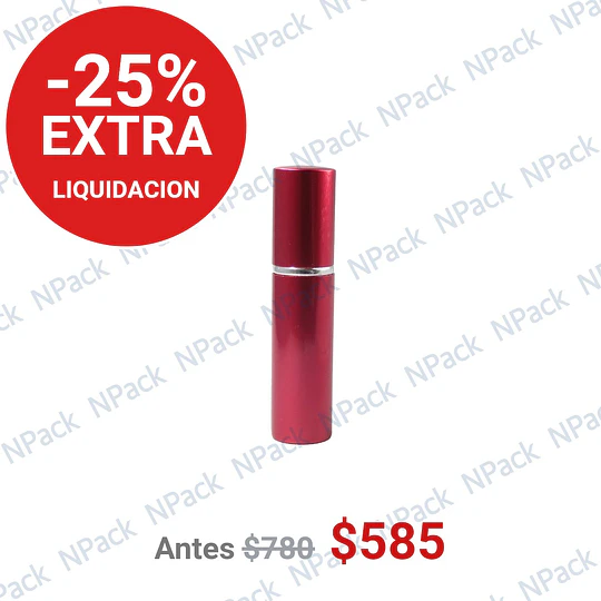 FRASCO PERFUMERO METALICO ROJO 5ML - FRC1081