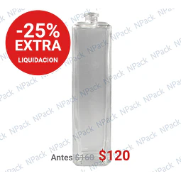 BOTELLA VIDRIO CUADRADA GRIM 120ML TRANSPARENTE 15MM - BOV3008