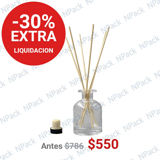 FRASCO MIKADO TRANS 100 ML 10 VARILLAS BEIGE - FRM0002