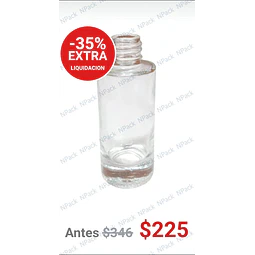 BOTELLA VIDRIO TUB 30ML TRANSPARENTE 18/410 - BOV0019