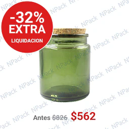 FRASCO TAPA CORCHO 200 ML COLOR VERDE - FRC1256