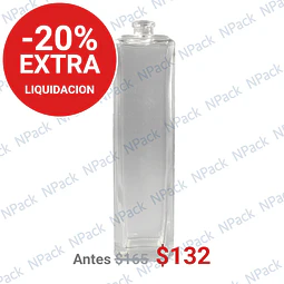 BOTELLA VIDRIO CUADRADA GRIM 120ML TRANSPARENTE 15MM - BOV3008