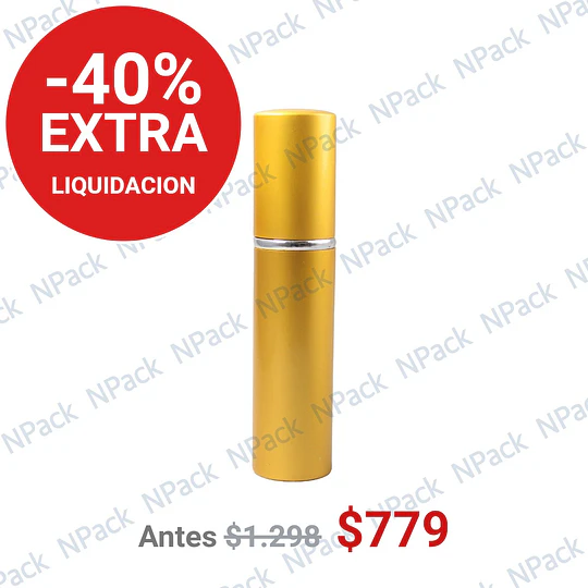 FRASCO PERFUMERO METALICO DORADO 10ML - FRC1085