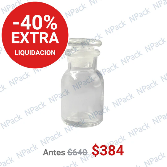 FRASCO TAPON VIDRIO TRANSPARENTE 30ML - FRC1163