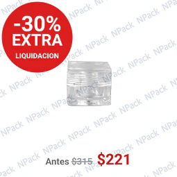 FRASCO ACRILICO 5ML CUADRADO TRANSPARENTE B&C - FRC1034