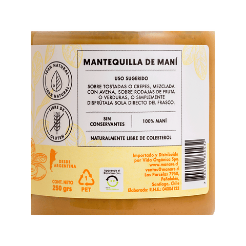 mantequilla de mani 250g manare