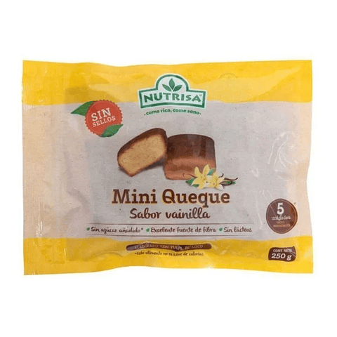  Nutrisa Mini Queque Sabor Vainilla 5 unidades - 250 grs