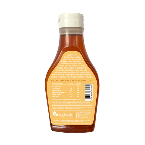 Alulosa Sabor Maple Syrup 320g Alusweet Biodoods