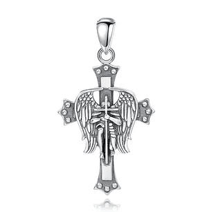 Colgante cruz arcángel San Miguel en plata 925