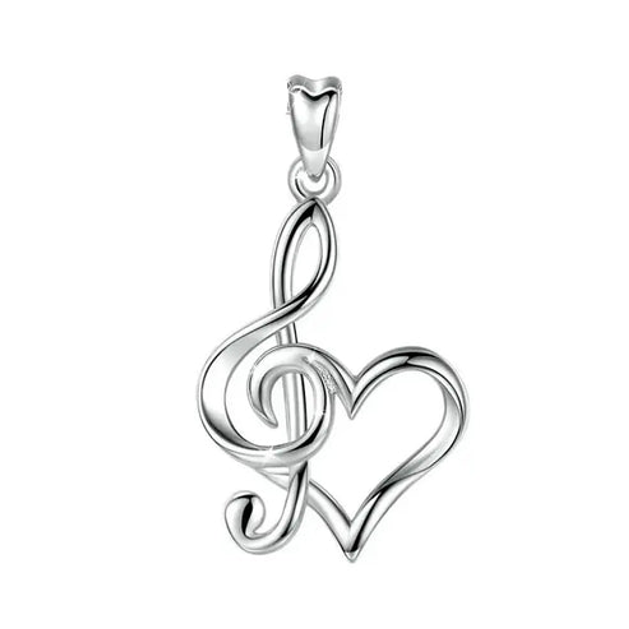 Colgante llave musical en plata 925 1