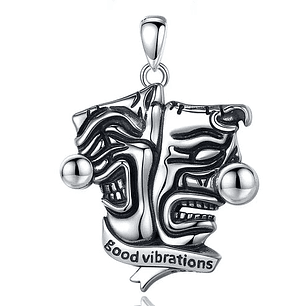 Colgante Joker, good vibrations en plata 925