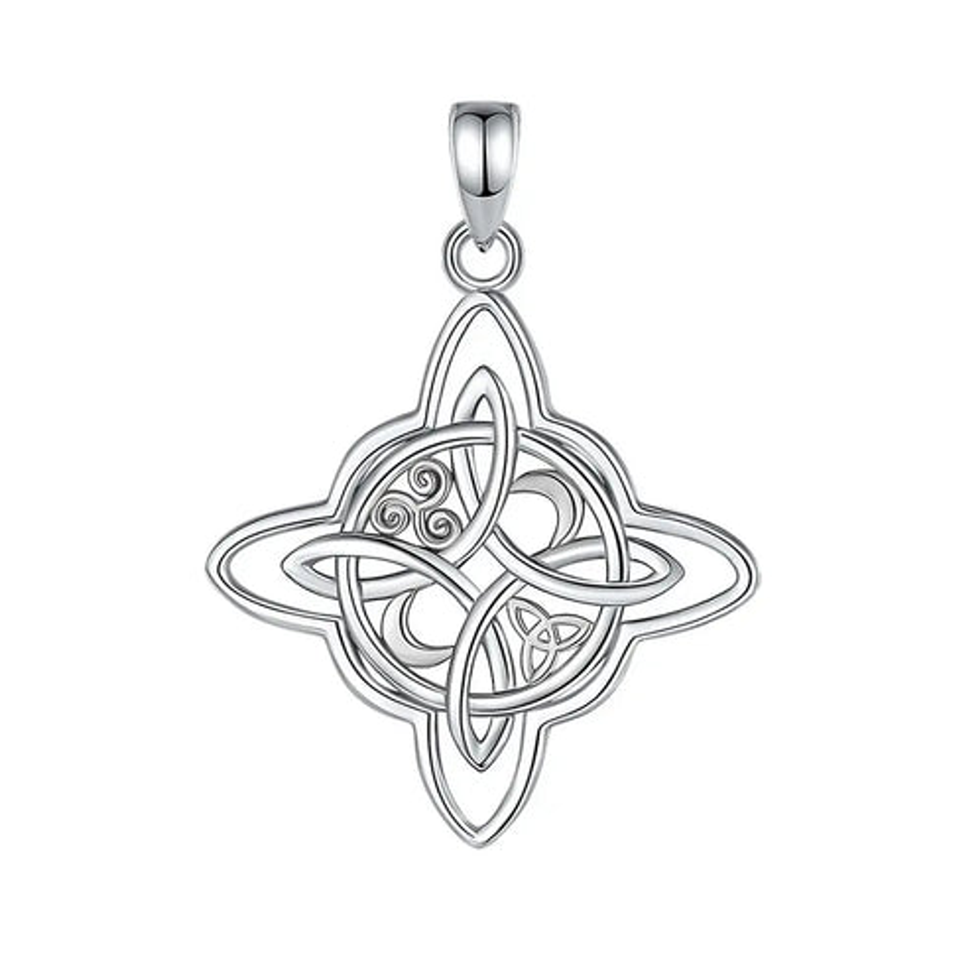 Colgante nudo de bruja con signos en plata 925 1