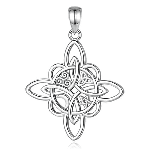 Colgante nudo de bruja en plata 925