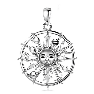 Colgante Sol y luna en plata 925