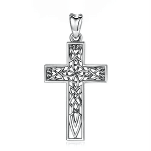 Colgante cruz nudo de brujas en plata 925